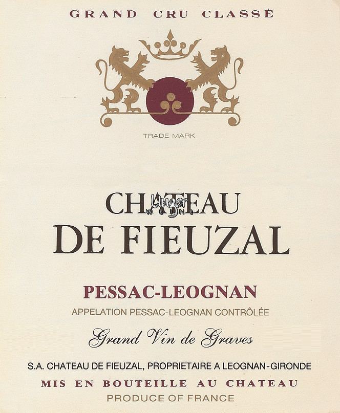 2022 Chateau de Fieuzal Rouge Chateau de Fieuzal Pessac Leognan