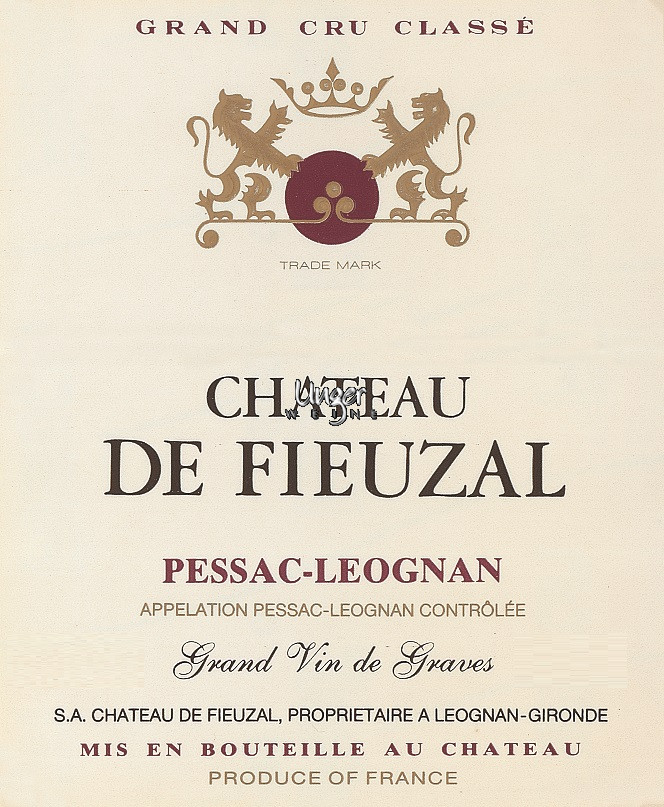 2024 Chateau de Fieuzal Rouge Chateau de Fieuzal Pessac Leognan