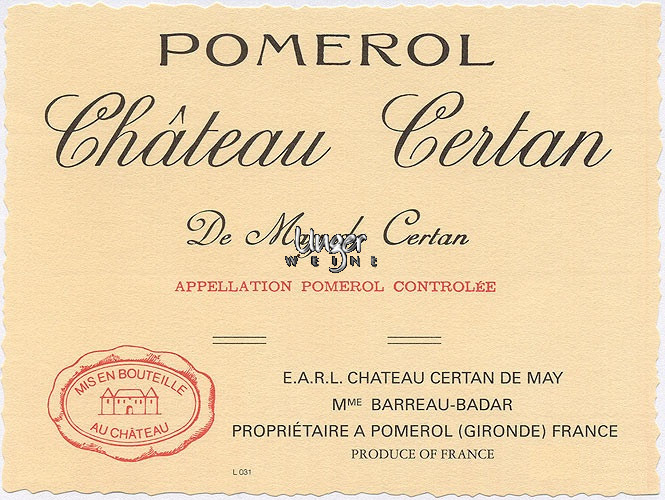 2023 Chateau Certan de May Pomerol