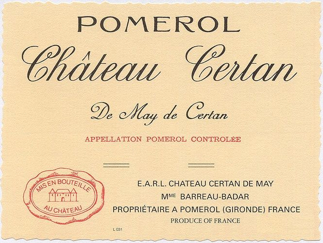2025 Chateau Certan de May Pomerol